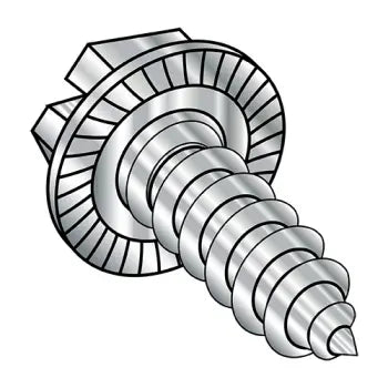 JFAST 1006ABSWS188 - 10-16X3/8  Indent Hex Washer Slot Self Tap Screw A B Serrated Full Thd 18 8 Stainless St, Case Quantity: 
4,000