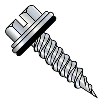 JFAST 102431PSWN - 10X1 1/2  Slot Indent Hex Washer 5/16 A/F Bonded Neo Epdm Washer F/T Self Piercing Zinc, Case Quantity: 
1,000