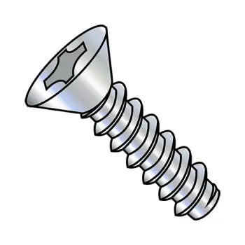 6-20X1  Phillips Flat Self Tapping Screw Type B Fully Threaded Zinc