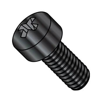 6-32 x 1/2 Phillips Fillister Head Machine Screw Fully Threaded Black Oxide