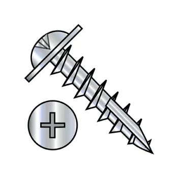 JFAST 0812DPRW17DN - 8X3/4  Phil Round Washer Deep Thread Hinge Coarse Type 17 Full Thrd Steel Nickel Finish, Case Quantity: 
8,000