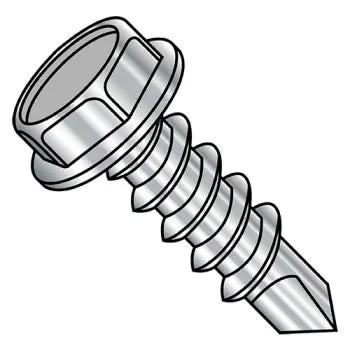 JFAST 1248KW410 - 12-14X3  Unslotted Indented Hex Washer Fully Thread Self Drilling Screw 410 Stainle Steel, Case Quantity: 
1,000