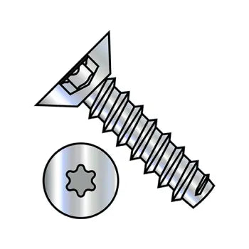 JFAST 0806BTU - 8-18X3/8  Six Lobe Flat Undercut Self Tapping Screw Type B Fully Threaded Zinc and Bake, Case Quantity: 
10,000