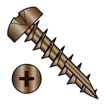 JFAST 0810DPP17DAB - 8X5/8  Phil Pan Deep Thread Wood Screw Type 17 Full Thread Steel Antique Brass Finish, Case Quantity: 
10,000