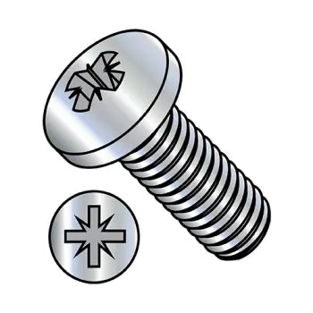 JFAST M2.54D7985AZ - M2.5-0.45X4  Din 7985A Metric Pozi Type-Z Pan Machine Screw Full Thread Zinc, Case Quantity: 
5,000