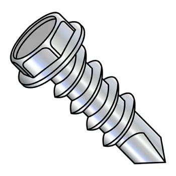 JFAST 1414KW12 - 1/4-14X7/8  Unslotted #12 Hex Washer Self Drilling Screw Full Thread Zinc Bake, Case Quantity: 
2,000