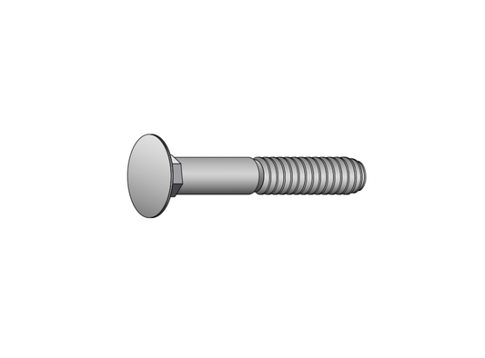 JFAST M516D603A2 - M5-0.8 x 16 mm Carriage Bolts, Full Thread, 18-8 Stainless Steel (A2), DIN603, Case Quantity: 2000
