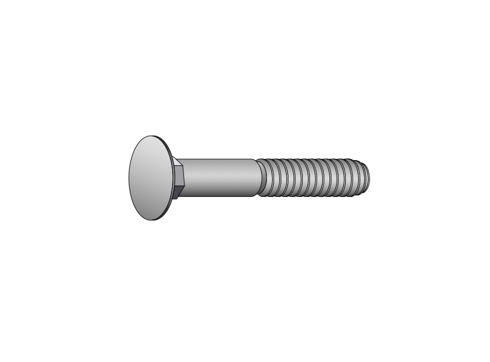 JFAST 62152C - 5/8-11 x 9 1/2" Carriage Bolts, Partial Thread, Steel, Zinc, Case Quantity: 25