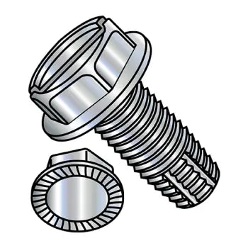 JFAST 1224FSWS - 12-24X1 1/2  Slot Indent Hex Washer Serrated Thread Cut Screw Type F Full Thread Zinc Bake, Case Quantity: 
2,000