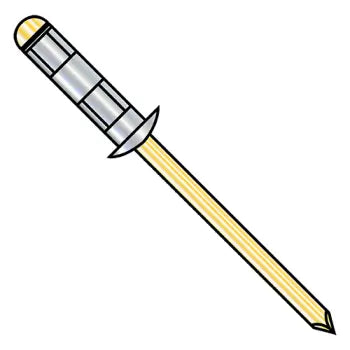 BS01-0622 Steel Fix Dome Rivet Zinc Plated, Zinc Yellow Mandrel