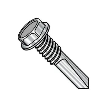 JFAST 1248KWMS5410 - 12-24X3  Unslotted Hexwasher Self Drilling Screw #5 Point Full Thread 410 Stainless Steel, Case Quantity: 
250