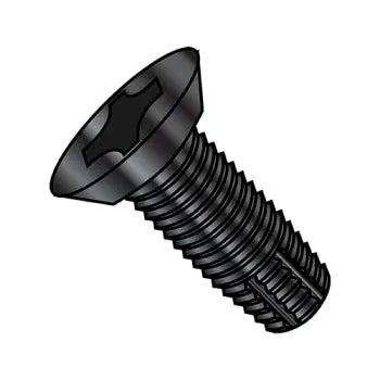JFAST 1208FPU188B - 12-24X1/2  Phil Flat Undercut Thread Cutting Screw F Full Thread 18 8 Stainless Steel Black, Case Quantity: 
2,000