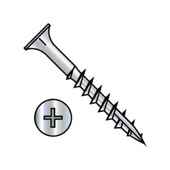 JFAST 1012DPF17 - 10-9 X 3/4 Phillips Flat Head with Nibs Deep Thread Wood Screw with Type 17 Point Zinc and Bake, Case Quantity: 
6,000