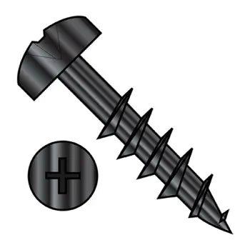 JFAST 0818DPPDB - 8-11X1 1/8  Phillips Pan Deep Thread Wood Screw 2/3 Thread Black Oxide and Oil, Case Quantity: 
6,000
