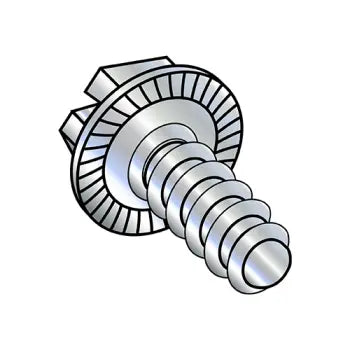 JFAST 1006BSWS - 10-16X3/8  Slotted Indented Hex Washer Self Tapping Screw TypeB Serrated Fully Thread Zinc, Case Quantity: 
8,000