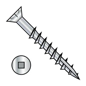 10 x 5 Square Flat Head with Nibs Deck Screw Type 17 High Corrosion Zinc Plated