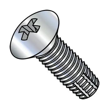 6-32 x 1/2 Phillips Oval Thread Cutting Screw Type F Fully Threaded Zinc Plated