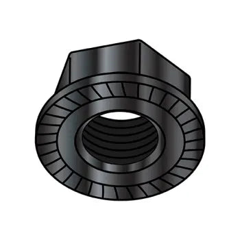 6-32 Serrated Flange Hex Lock Nuts Case Hardened HR15N 78/90 Black Zinc Plated