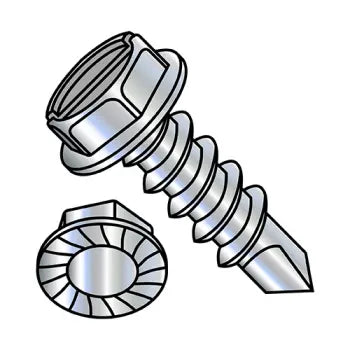 JFAST 1212KSWS - 12-14X3/4  Slot Indented Hex Washer Serrated Self Drilling Screw Full Thread Zinc Bake, Case Quantity: 
5,000