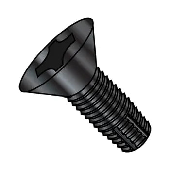 6-32 x 1/2 Phillips Flat Thread Cutting Screw Type F Fully Threaded Black Oxide