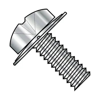 6-32 x 1/2 Phillips Pan Square Cone 410 Stainless Sems Fully Threaded 18-8 Stainless Steel
