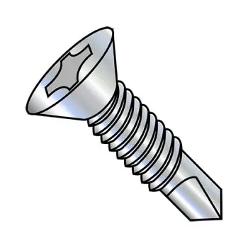JFAST 1448KPFMS - 1/4-20 X 3 Phillips Flat Fully Threaded Self Drilling Screws #3 Partially Threaded Zinc and Bake, Case Quantity: 
700