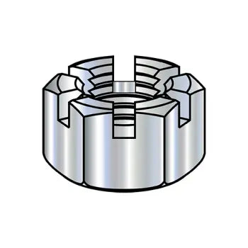 JFAST 43NHS - 7/16-14  Slotted Hex Nut Zinc, Case Quantity: 
500