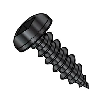 JFAST 0606ABQPB - 6-20X3/8  Square Pan Self Tapping Screw Type A B Fully Threaded Black Oxide and Oil, Case Quantity: 
10,000