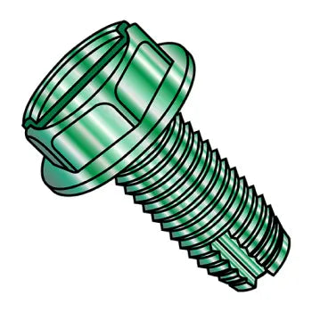 JFAST 10061SWG - 10-24X3/8  Slot Indent Hex Washer Thread Cutting Scr. Type 1 Fully Threaded Zinc Bake Green, Case Quantity: 
8,000