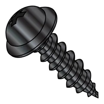 JFAST 1012APRWB - 10-12X3/4  Phillips Round Washer Self Tapping Screw Type A Fully Threaded Black, Case Quantity: 
4,000