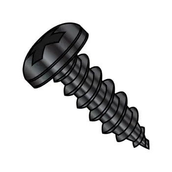 JFAST 1248APPB - 12-11X3  Phillips Pan Self Tapping Screw Type A Fully Threaded Black Oxide, Case Quantity: 
750