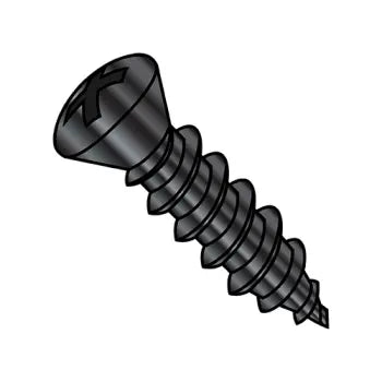 JFAST 0816ABPO6B - 8-18X1  Phillips Oval Self Tapping Screw Type A B Number Six Head Fully Thrd Black Oxide, Case Quantity: 
7,000