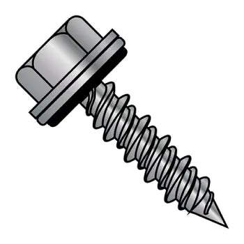 JFAST 1016HW17G - 10-16X1  Pole Barn Screw Type 17 Point Hi-Lo w/Bonded NEO EPDM Hex Washer Mechanical Galv, Case Quantity: 
2,500