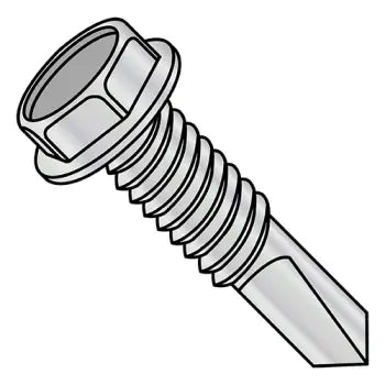 JFAST 1424KWMS4HC - 1/4-20X1 1/2  Unslot Hexwash Self Drill Machine Full Thd #4Point ZincBake 1000hours Salt Spray, Case Quantity: 
1,000