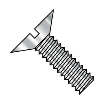 6-32 x 1/2 Slotted Flat 100 Degree Machine Screw Fully Threaded 18-8 Stainless Steel
