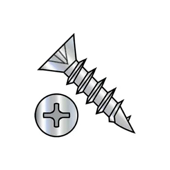 JFAST 07C16DPFDNCC - 7X1  Phillips Flat Hinge Screw Coarse Thread Fully Threaded Steel Nickel Finish, Case Quantity: 
10,000