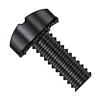 6-32 x 5/8 Phillips Pan External Sems Machine Screw Fully Threaded Black Oxide