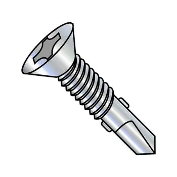 JFAST 1056KPFMS4W - 10-24 X 3 1/2 Phillips Flat Self Drill Screw #4 Point with Wings Fully Threaded Zinc and Bake, Case Quantity: 
700