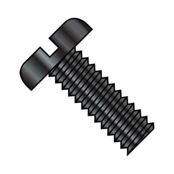 6-32 x 2 Slotted Pan Head Machine Screw Fully Threaded Black Oxide