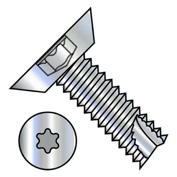 6-20 x 5/16 Six Lobe Flat Undercut Thread Cutting Screw Type 25 Fully Threaded Zinc Plated