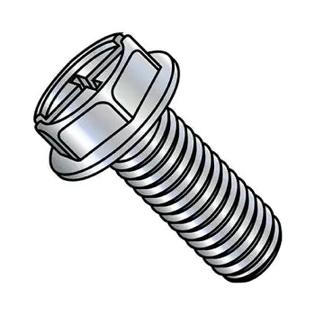 JFAST 1006MCW - 10-24X3/8  Combo (Slot/Phillips) Indent Hexwasher Machine Screw Full Thread Zinc, Case Quantity: 
7,000
