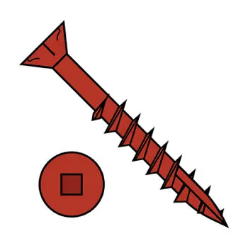 JFAST 0948DQF17CRD - 9-9 X 3 Square Flat with Nibs Deck Type 17 Partially Threaded Ceramic Red, Case Quantity: 
1,500