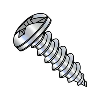 JFAST 1224ACP - 12-11X1 1/2  Combination Pan Head Self Tapping Screw Type A Fully Threaded Zinc And Bake, Case Quantity: 
2,500