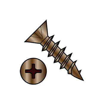 JFAST 05C08DPFDAB - 5 X 1/2 Phillips Flat Hinge Coarse Fully Threaded Antique Brass, Case Quantity: 
10,000