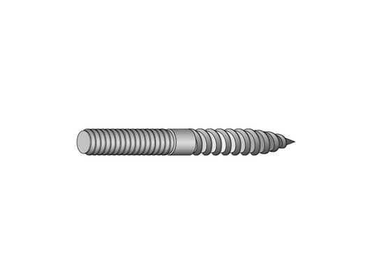 JFAST 37160BH - 3/8-16 x 10" Plain Center Hanger Bolts, Steel, Zinc, Case Quantity: 100